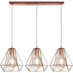 �20cm plafonnier r�tro or rose lustre vintage 3 lumi�res lampes suspendues industrielles suspension luminaire ...