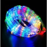 20m guirlande lumineuse solaire, multicolore 200 led pvc tube lumineux exterieur ip68 tanche pour ftes ...