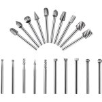 20pcs carbide cutter set compatible 3mm rotary burrs carving tool high speed steel carving tool for wood ...