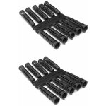 Cyclingcolors - 20x cheville universelle  collerette 10 x 50mm en plastique noir pour vis diamtre 6mm ...