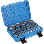 21 pcs jeu de douiles 12 pans 1 / 2 8 - 36mm, cl� � douille 12 pans 1 / 2 jusqua 36mm acier cr - v, avec ...