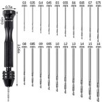 21 pi�ces ensemble de pin vise comprend perceuse � main pin vise et 20 pi�ces mini forets h�lico�daux ...