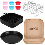 21cm accessoires air fryer compatible pour philips xl 6, 2l, cosori 5, 5l 4, 7l, cecotec 5, 5l 6l, 5pcs ...