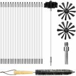 22 pièces brosse nettoyage cheminée, ensemble nettoyage conduit d'évacuation avec 18 tiges 2 têtes brosse ... 22 pièces brosse nettoyage cheminée, ensemble nettoyage conduit d'évacuation avec 18 tiges 2 têtes brosse ...