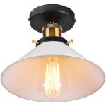 Norcks - 22cm luminaire plafonnier rtro en mtal lampe de plafond industriel de style blanc plafonnier ...
