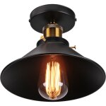 Norcks - 22cm luminaire plafonnier rtro en mtal lampe de plafond industriel de style noir plafonnier ...