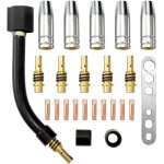 24 pcs 15ak torche consommable lectrode bouclier coupe biellette, 1. 2mm, conseils col de cygne coude ...