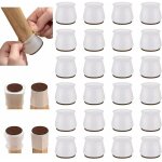 24 pi�ces gomme embout pieds de chaise table chaise feutre pieds - rond plaquettes de pieds de meubles ...