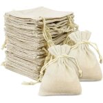 24 pi�ces petits sacs en tissu, 8 x 10 cm sachet coton, sac toile de jute avec cordon de serrage, sachets ...