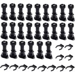 24 pi�ces pieds d'armoire plastique, pied de meuble, pied r�glable pour meuble, noir pieds de meuble ...