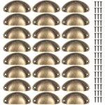 24 pi�ces poign�es de coquille vintage, poign�es de tiroir semi - circulaires, poign�es de meubles, boutons ...