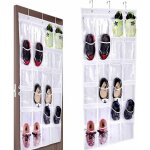 24 poches sur la porte, chaussures armoire rack rangement pliable avec 3 heavy duty  suspendre crochet, ...