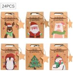 24pcs bo�tes sacs de cadeaux de no�l(9 � 6 � 14cm), pochette cadeau kraft no�l, bo�tes cadeau de no�l ...