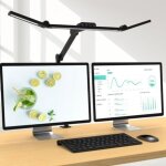 24w lampe de bureau led, 1500lm puissante 3 - t�tes de lampe avec pince, lampe d'architecte lumineuse ...