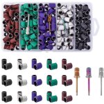 250pcs embouts ponceuse manchons ongle bande de ponage professionnelle 80 120 180 240 grain bandes abrasives ...
