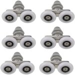 25mm roulette porte douche, 4pcs roulettes de porte de douche coulissantes, pour trou de verre de 10 ...