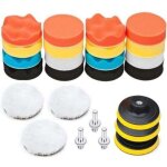 25pcs pollisage voiture kit, 75mm �ponge disque de polissage, embout polish pour perceuse, brosse a polir ...