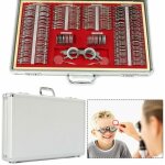 266x kit de lentilles de test optiques kit d'optom�trie bord m�tallique lentilles ophtalmiques aluminium ...