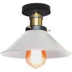 Norcks - 26cm luminaire plafonnier rtro en mtal lampe de plafond industriel de style blanc plafonnier ...
