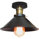 Norcks - 26cm luminaire plafonnier rtro en mtal lampe de plafond industriel de style noir plafonnier ...