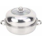 28 cm cuiseur vapeur en acier inoxydable avec couvercle en verre pour plaques vitrocramiques et  induction ...