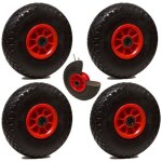2gt roues et roulettes - lot de 4x roue increvable diable 260 x 85 (3. 00 - 4) alsage 25 mm roulement ...