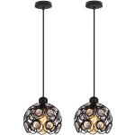 2pcs) 20cm lustre rtro classique suspension luminaire moderne cristal plafonnier crative en mtal ...
