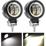 2pcs 20w led phares antibrouillard offroad oeil d'ange feux diurnes etanche lampe de travail led pour ...
