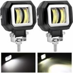 2pcs 20w led phares antibrouillard offroad oeil d'ange feux diurnes etanche lampe de travail led pour ...
