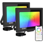 2pcs 50w rgbcw projecteur led extrieurs avec application exterieur & interieur multicouleurs 4 modes ...