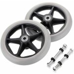 2pcs de 6 pouces roue en caoutchouc de remplacement pour fauteuil roulant roues avant rollator walker ...
