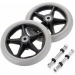 2pcs de 6 pouces roue en caoutchouc de remplacement pour fauteuil roulant roues avant rollator walker ...