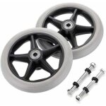 2pcs de 6 pouces roue en caoutchouc de remplacement pour fauteuil roulant roues avant rollator walker ...
