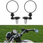 2pcs 7 / 8' 22mm moto guidon pliant rtroviseurs, handlebarre grips embouts retroviseur latraux miroirs ...
