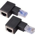 2pcs adaptateur ethernet 90 degr�s, angle droit + gauche, prise rj45 vers prise, adaptateur, blind�, ...