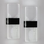 Goeco - 2pcs applique murale led, 12w applique murale acrylique plume, 6500k lumire blanche chaude moderne ...