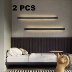 Zmh - 2pcs applique murale led applique intrieure - noir moderne 100cm 31w clairage de couloir blanc ...
