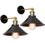 2pcs applique murale m�tal style parapluie 22cm noir e27, lampe r�tro plafonnier industrielle eclairage ...