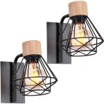 2pcs applique murale rétro moderne applique murale d'intérieur rétro lampe murale cage en métal noir ... 2pcs applique murale rétro moderne applique murale d'intérieur rétro lampe murale cage en métal noir ...