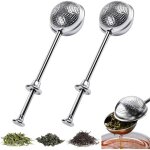 2pcs boule a the, infuseur th, filtre  th, infuseurs  th en acier inoxydable avec poigne longue ...