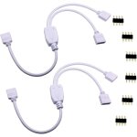 Aougo - 2pcs cble diviseur 1  2 bande led rgb cble sparateur ruban led rpartiteur dc  2 voies 1 ...