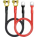 2pcs cble onduleur de batterie avec connecteurs de bornes de batterie, 12v - 24v 50cm 2 awg cble de ...