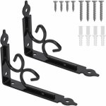 2pcs equerre etagere murale equerre charge lourde equerre metal noir vintage 150 115 3mm equerre fixation ...