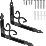 2pcs equerre etagere murale equerre charge lourde equerre metal noir vintage 150 115 3mm equerre fixation ...