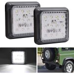 2pcs feu arri�re led pour remorque, carr�s feux remorque led 24v blanc feux de frein arri�re feux antibrouilla ...