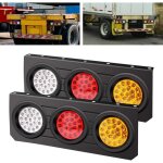 2pcs feu led remorque kit avec base de support en fer - feu de remorque led convient pour rv / camions ...
