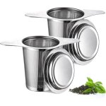 2pcs filtre a the avec poign�es & couvercle, infuseur � th�, filtre the pour tasse, passoire � th�, th� ...