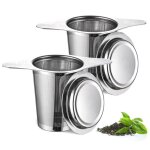 2pcs filtre a the avec poign�es & couvercle, infuseur � th�, filtre the pour tasse, passoire � th�, th� ...