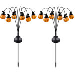 2pcs guirlandes lumineuses d'halloween d'ext�rieur, 2025, nouveau mod�le � led solaire, chapeau de sorci�re, ...