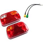 2pcs kit feu arrire remorque, 12v feux arriere remorque de lumire, avec 2pcs long de 30cm cble de ...